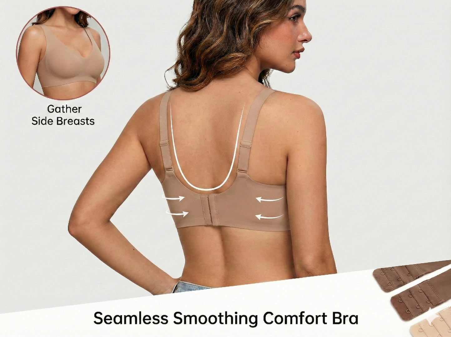 Seamless Deep V Push-Up Wireless Bra